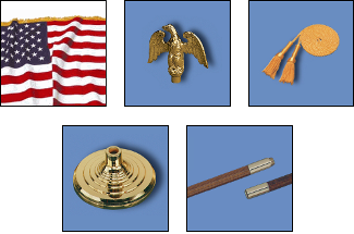 Our deluxe American Flag sets come complete with these 5 essential components
